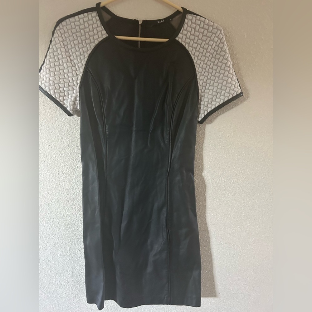 Tart Black and White Women's faux leather mini Dress size XS